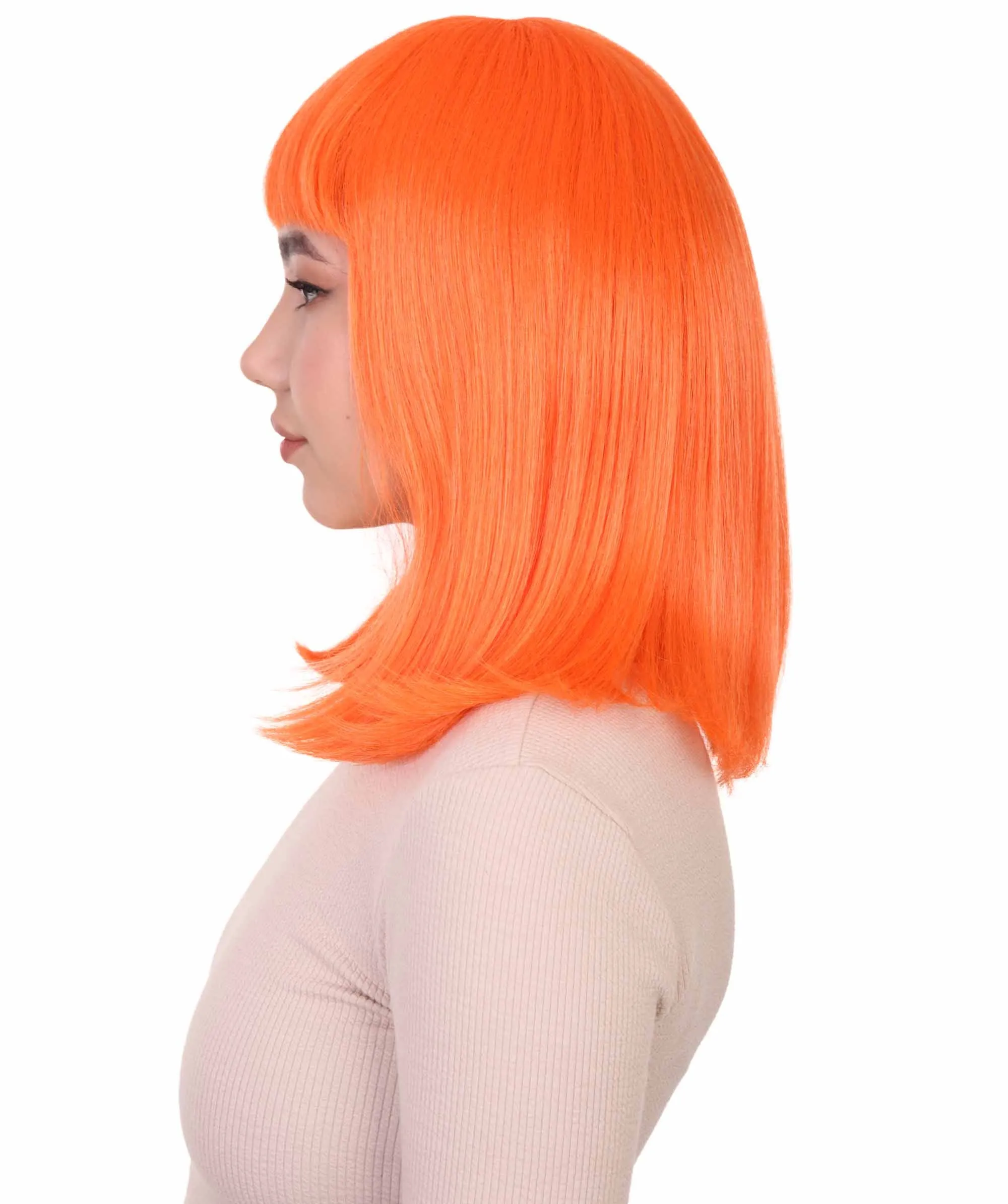 Pageboy Orange Wig | Party Ready Fancy Cosplay Halloween Wig | Premium Breathable Capless Cap