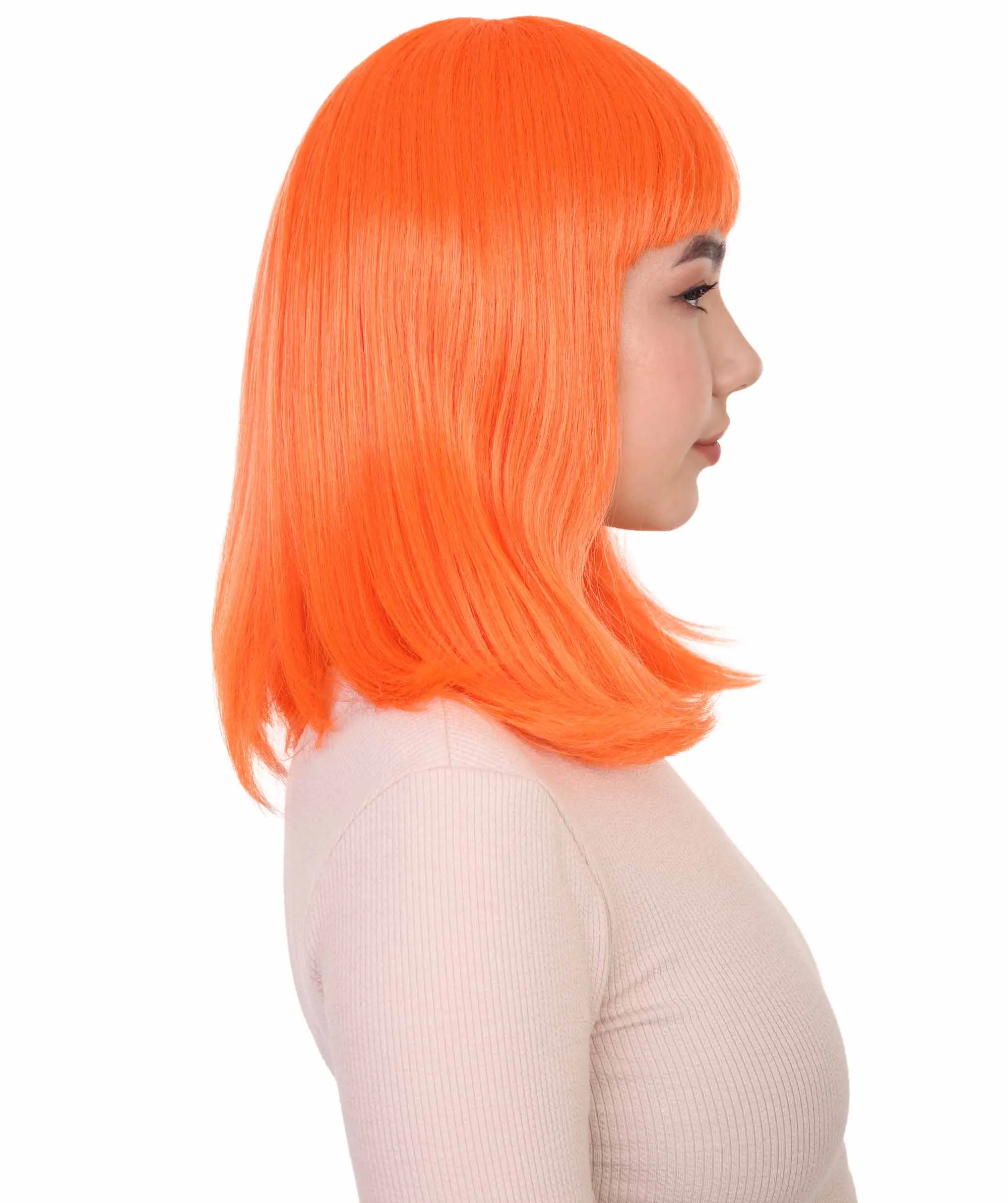 Pageboy Orange Wig | Party Ready Fancy Cosplay Halloween Wig | Premium Breathable Capless Cap