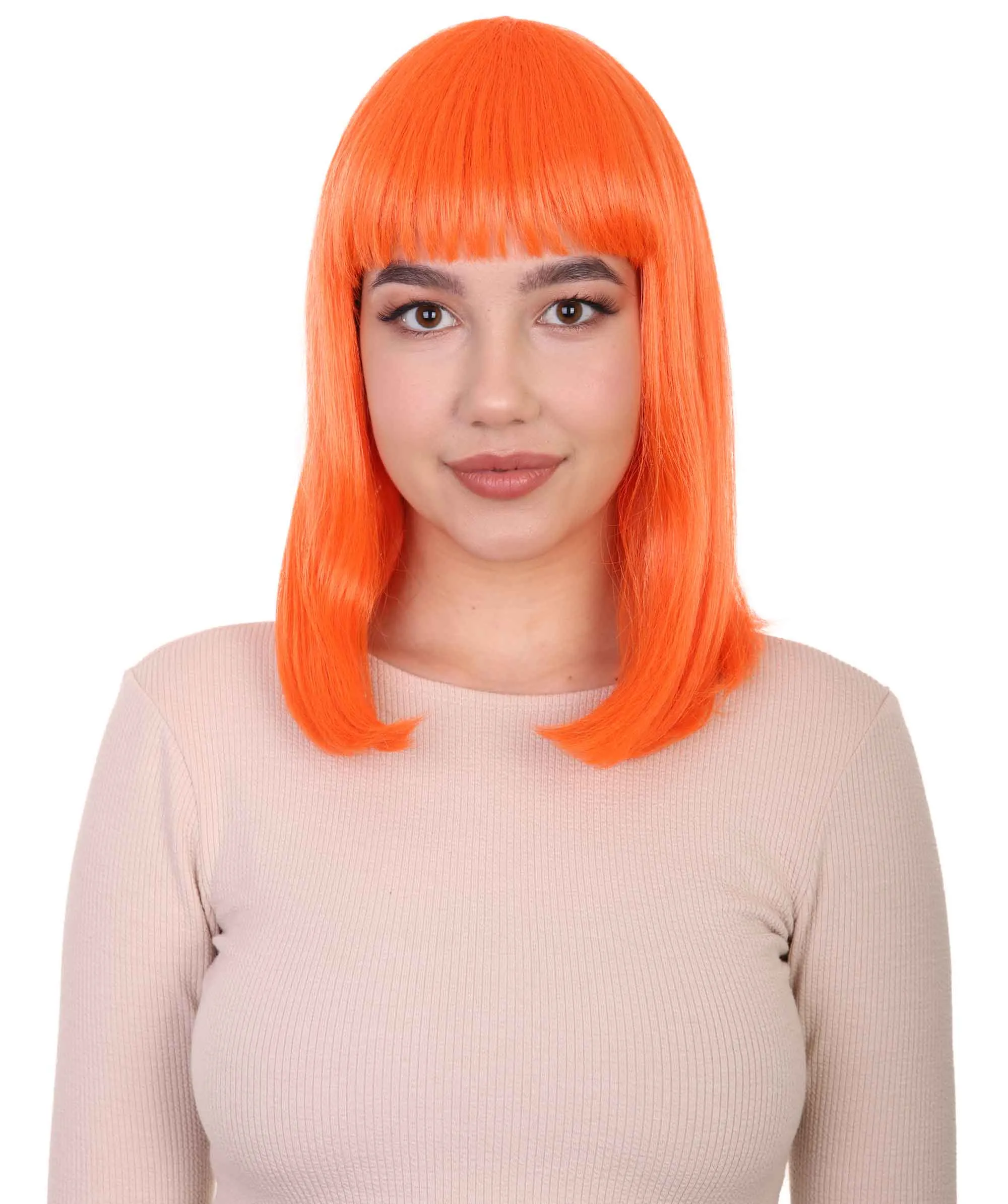 Pageboy Orange Wig | Party Ready Fancy Cosplay Halloween Wig | Premium Breathable Capless Cap
