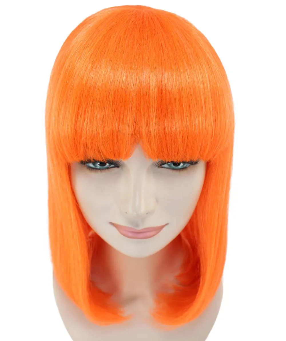 Pageboy Orange Wig | Party Ready Fancy Cosplay Halloween Wig | Premium Breathable Capless Cap