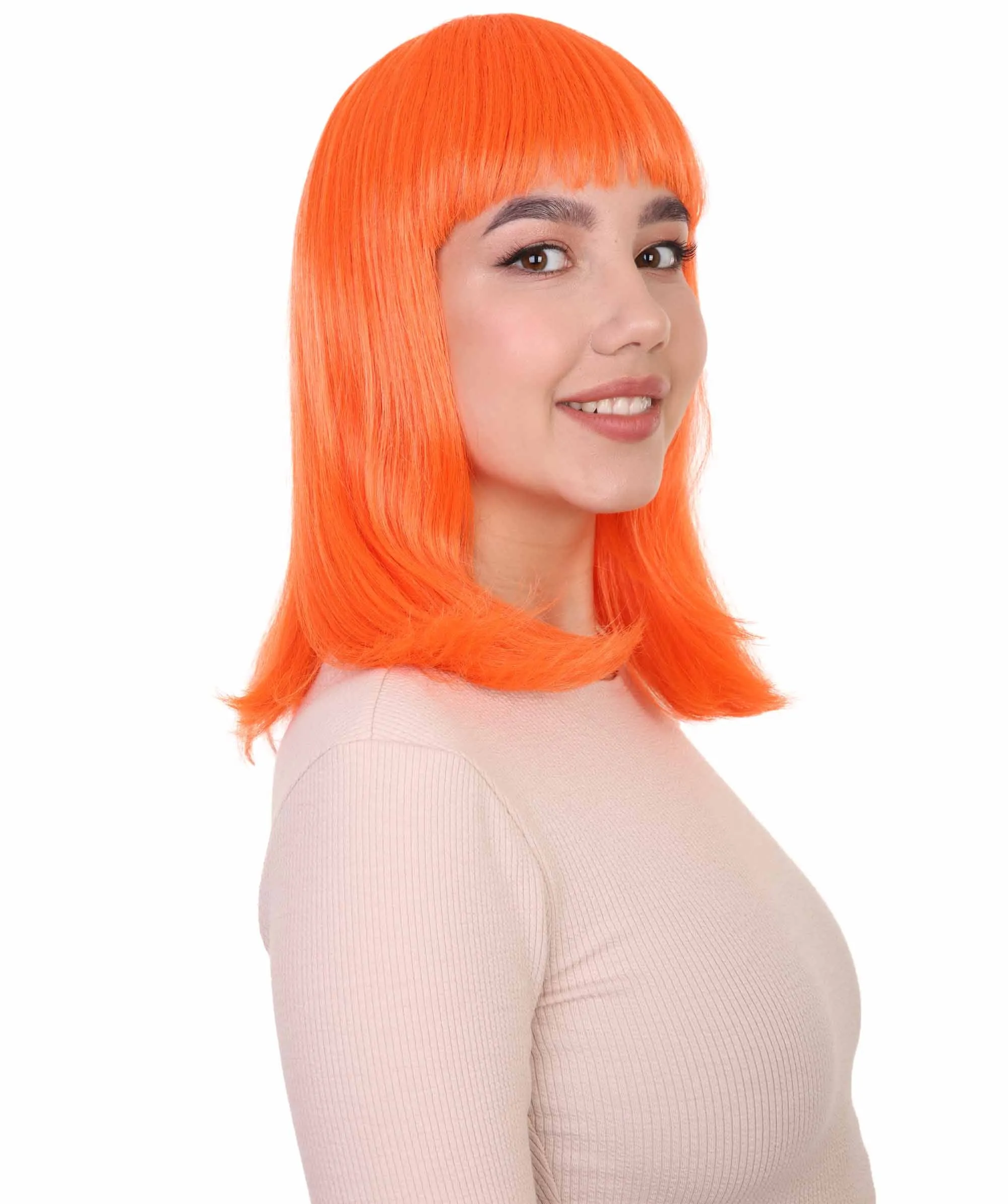 Pageboy Orange Wig | Party Ready Fancy Cosplay Halloween Wig | Premium Breathable Capless Cap