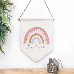 Personalised Rainbow Flag, Personalised Rainbow Bedroom Decor, Teen Rainbow Decor, Rainbow Room, Wall Decor, Rainbow Gifts, Pendent Flag