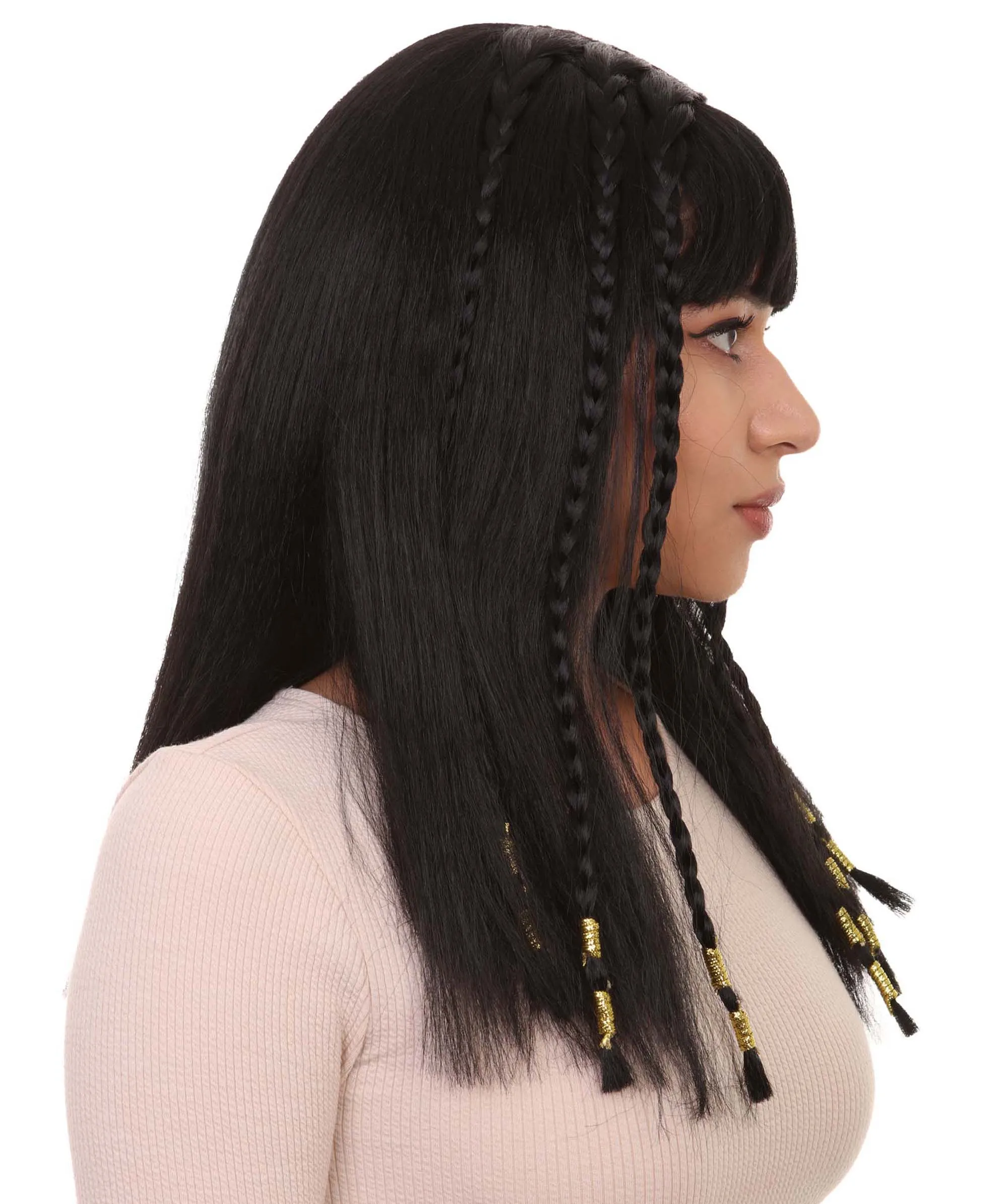 Playful Brunette Adult Womens Wig | Black Long Cosplay Halloween Wig | Premium Breathable Capless Cap