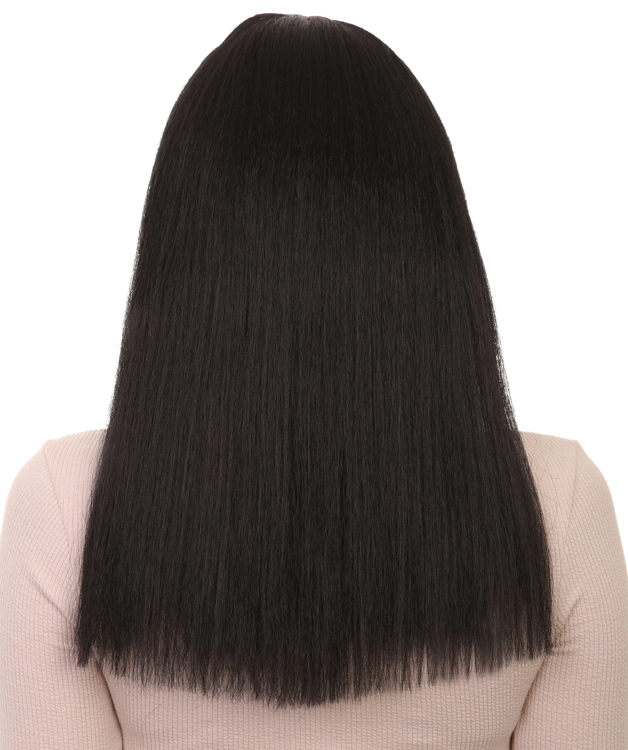 Playful Brunette Adult Womens Wig | Black Long Cosplay Halloween Wig | Premium Breathable Capless Cap