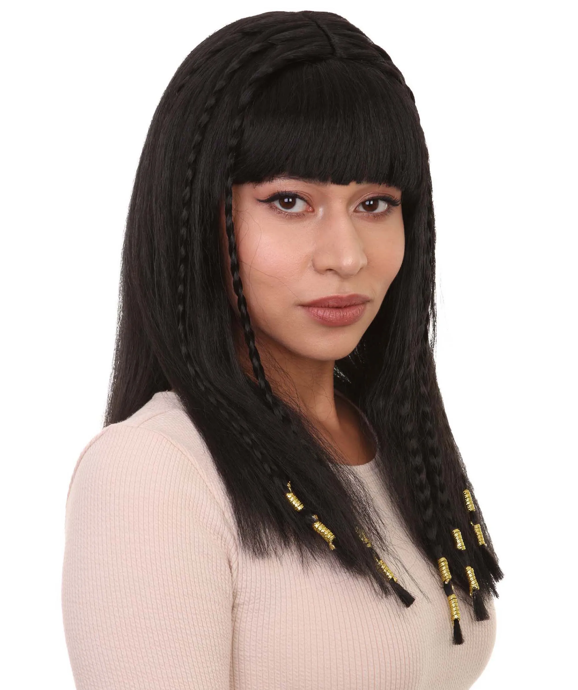Playful Brunette Adult Womens Wig | Black Long Cosplay Halloween Wig | Premium Breathable Capless Cap