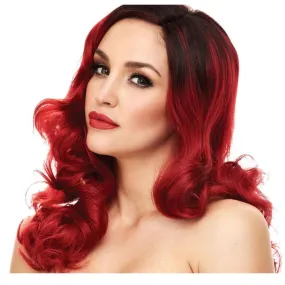 Pleasure Wigs Candice Long Wavy Curly Hair Wig Red/Black