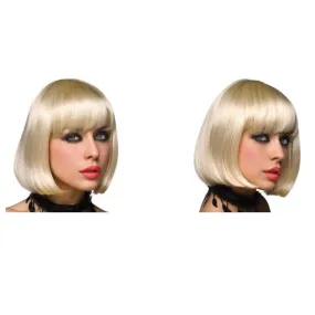 Pleasure Wigs Cici Short Hair Bob Look Banged Wig Platinum Blonde