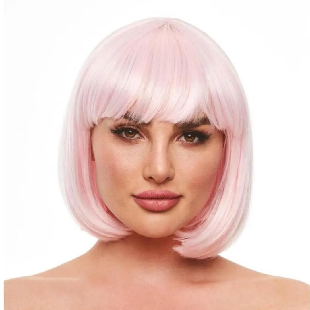 Pleasure Wigs Cici Wig Bubblegum Pink and Glow in the Dark Neon Yellow