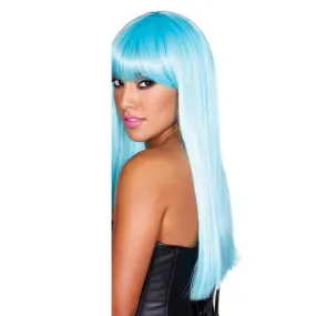 Pleasure Wigs Star Long Straight Banged Hair Wig Blue