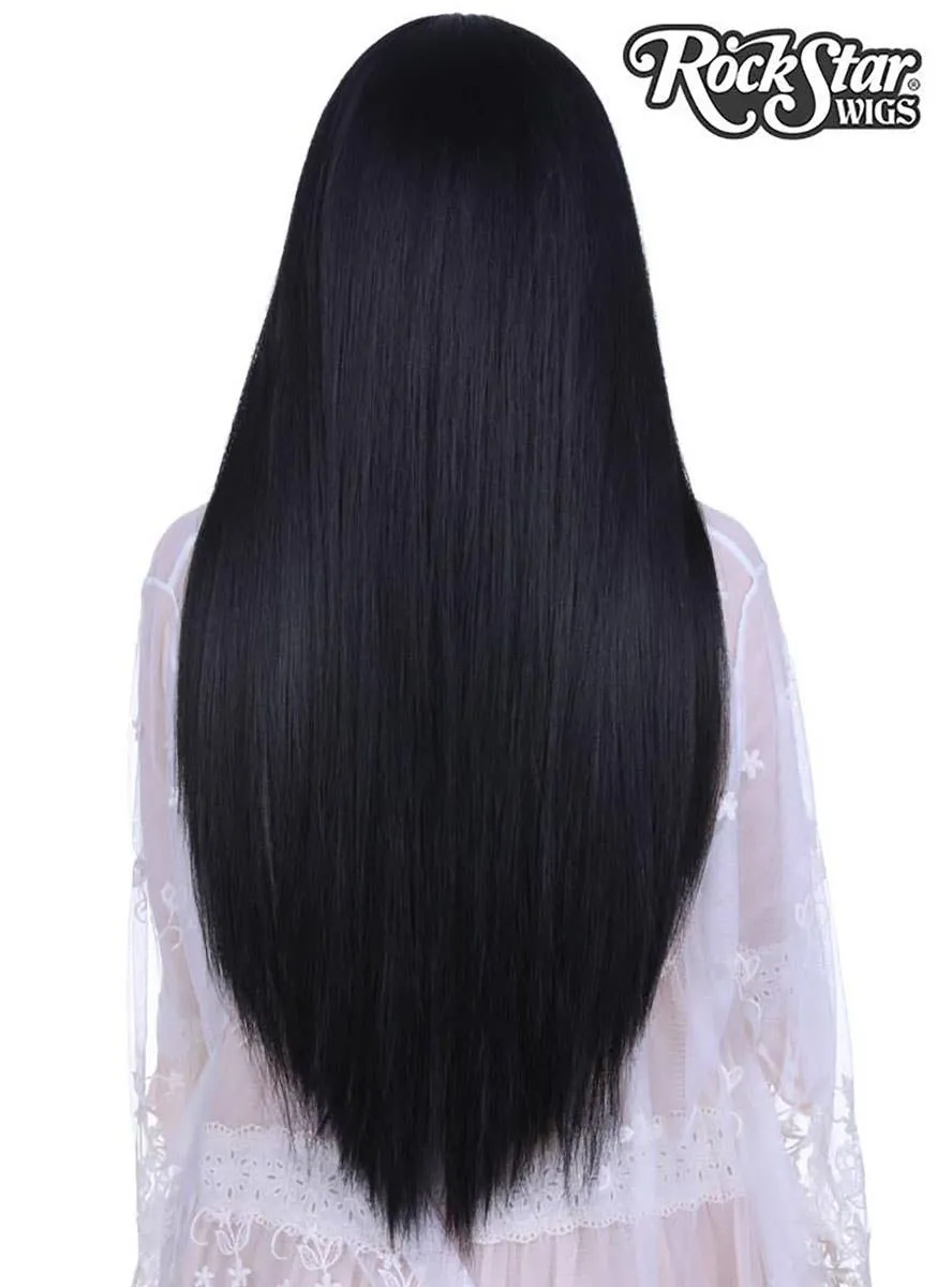 Premium Lace Front Yaki Straight 32" Womens Black Wig