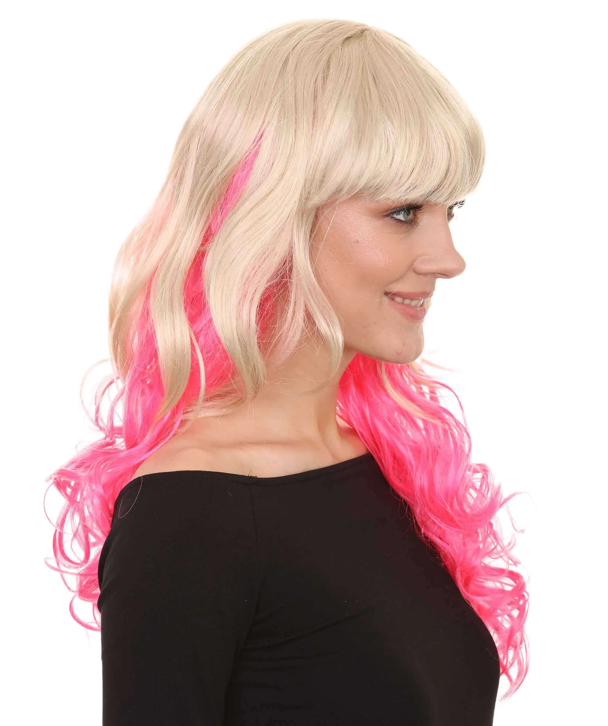 Princess Jessie Womens Wig | Blond Pink Cosplay Halloween Wig | Premium Breathable Capless Cap