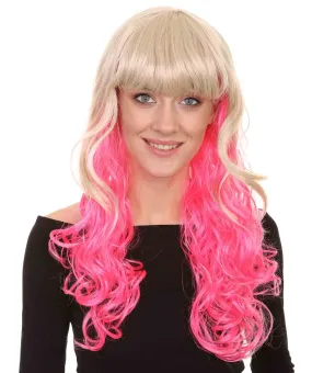 Princess Jessie Womens Wig | Blond Pink Cosplay Halloween Wig | Premium Breathable Capless Cap
