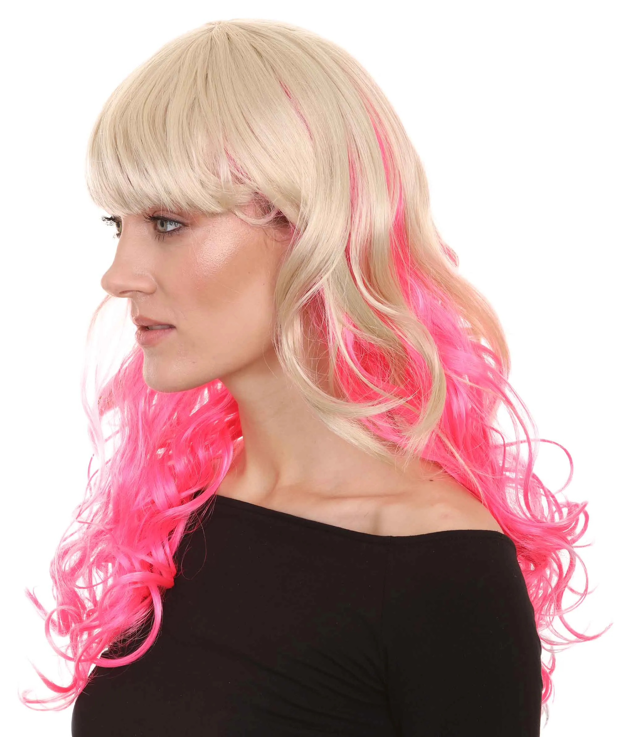 Princess Jessie Womens Wig | Blond Pink Cosplay Halloween Wig | Premium Breathable Capless Cap