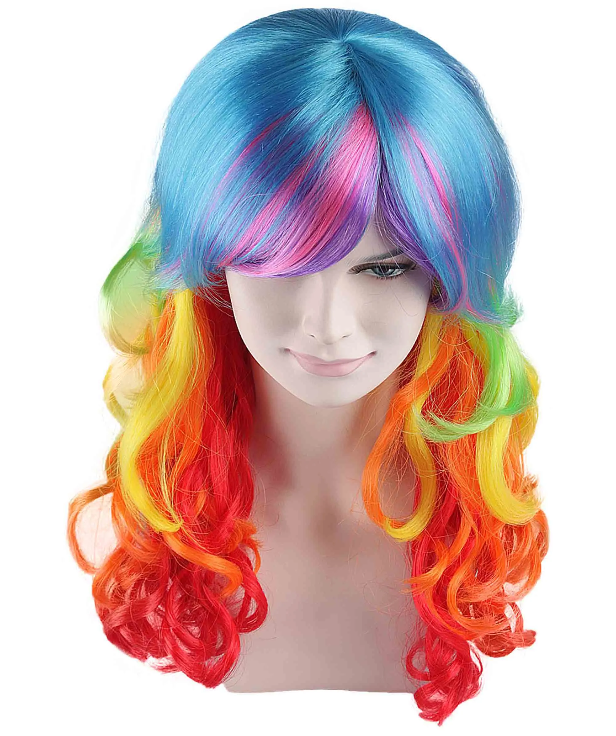 Rainbow Dash Wig | Multicolor Character Cosplay Halloween Wig | Premium Breathable Capless Cap