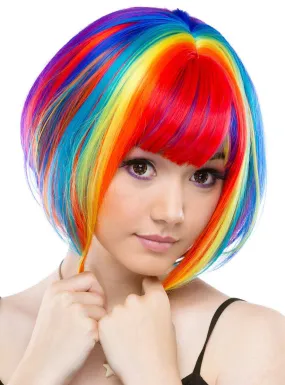 Rainbow Rock Womens Heat Resistant Bob Fashion Wig