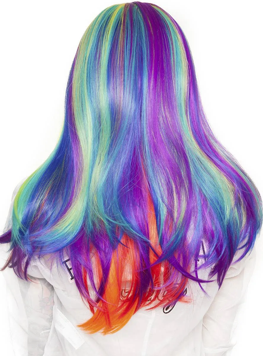 Rainbow Rock Womens Long Straight Fashion Wig with Fringe