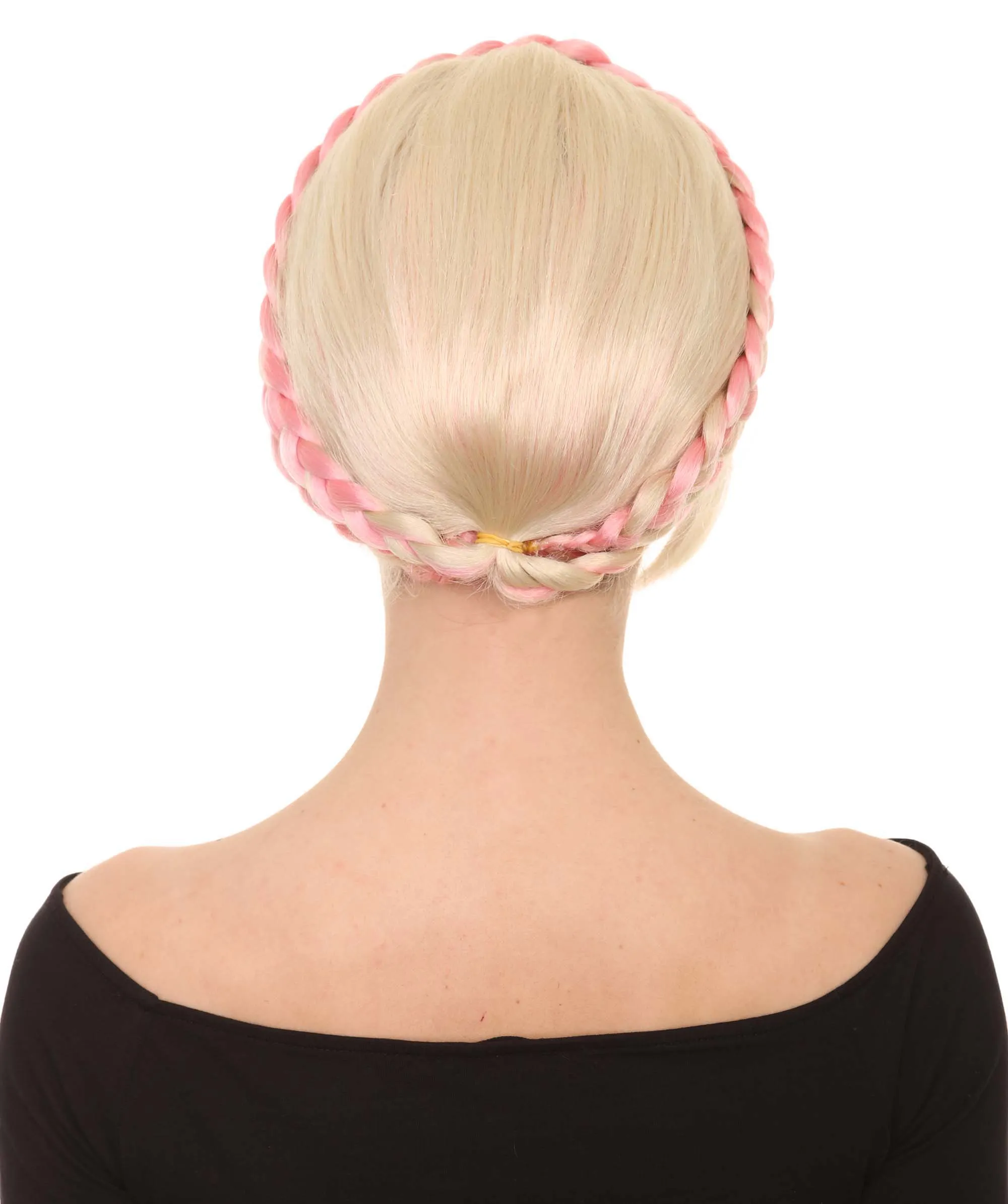Renaissance Womens Braids | Short Blonde With Pink Braid Wig | Premium Breathable Capless Cap