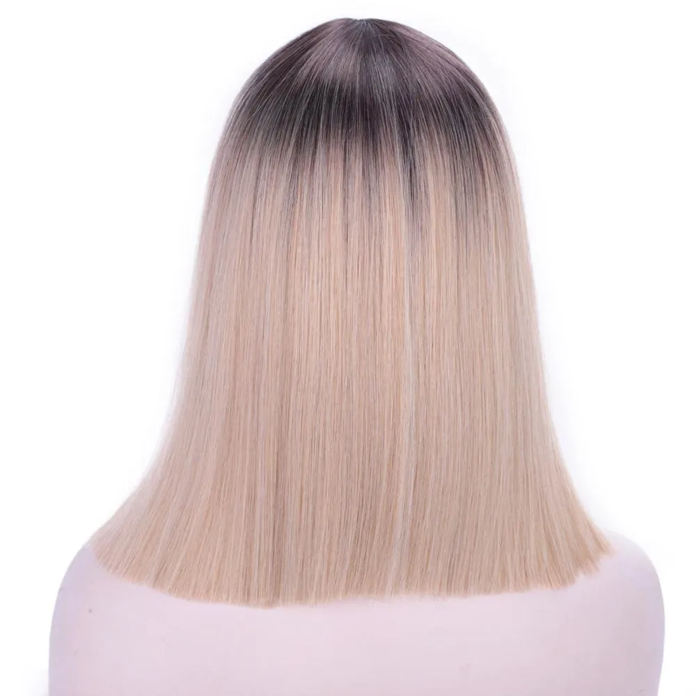 Short Bob Wig With Bangs for Women Synthetic Bob Wigs Black Pink Purple Wig Cosplay Wig Heat Resistant Hair