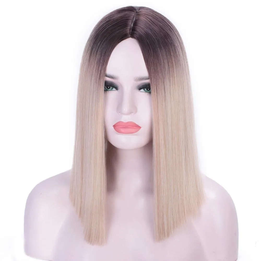 Short Bob Wig With Bangs for Women Synthetic Bob Wigs Black Pink Purple Wig Cosplay Wig Heat Resistant Hair