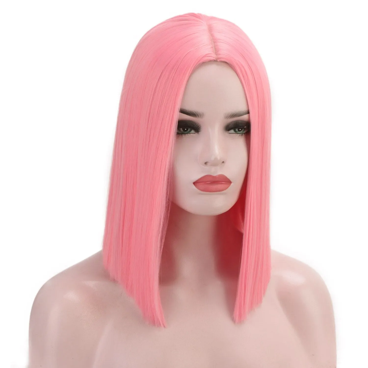 Short Bob Wig With Bangs for Women Synthetic Bob Wigs Black Pink Purple Wig Cosplay Wig Heat Resistant Hair