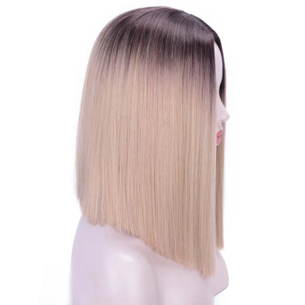 Short Bob Wig With Bangs for Women Synthetic Bob Wigs Black Pink Purple Wig Cosplay Wig Heat Resistant Hair