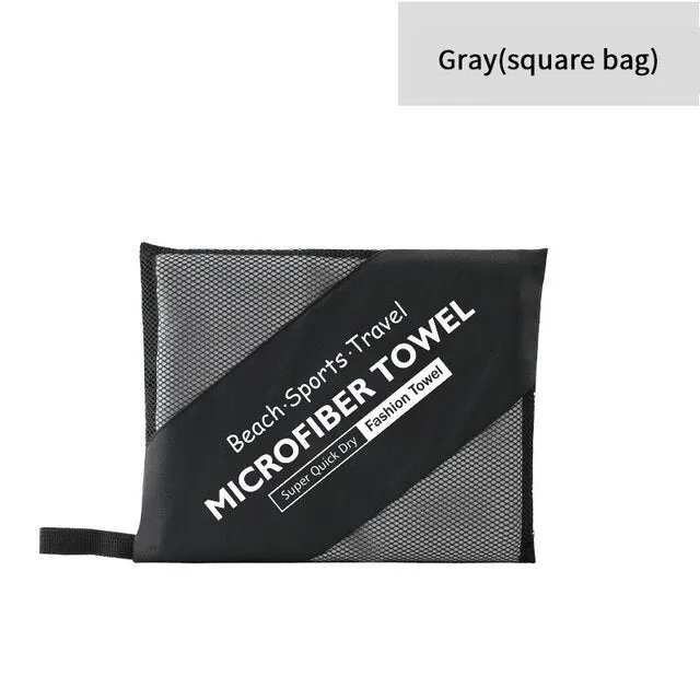Solid Beach Towel Microfiber Sport Towel Portable Absorbent Double-sided Fleece Quick-drying Superfine Fiber Sand Free Towel