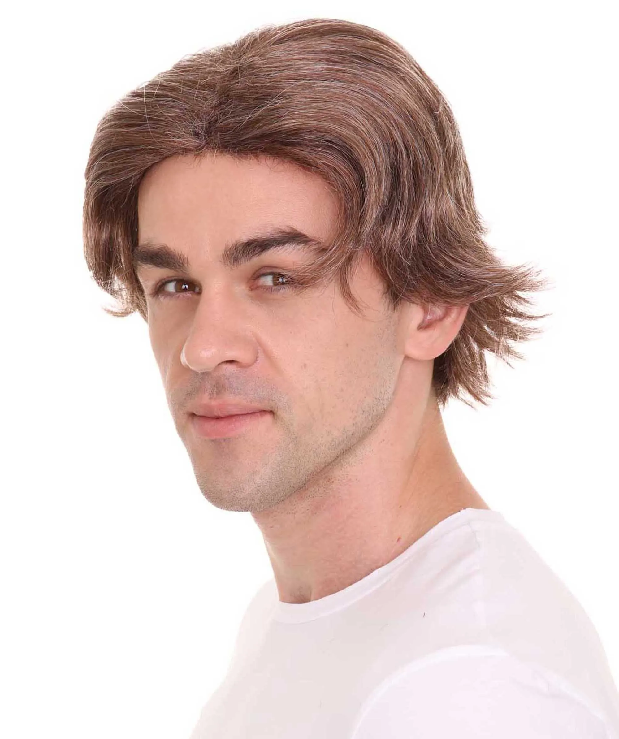 Stars Movie Mens Brown Wig | TV/Movie Wigs | Premium Breathable Capless Cap