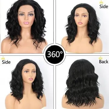 Synthetic Lace Front Wigs for Women Black Mid-length Wavy Free Part  Women's Wigs Cosplay Wig Wigs