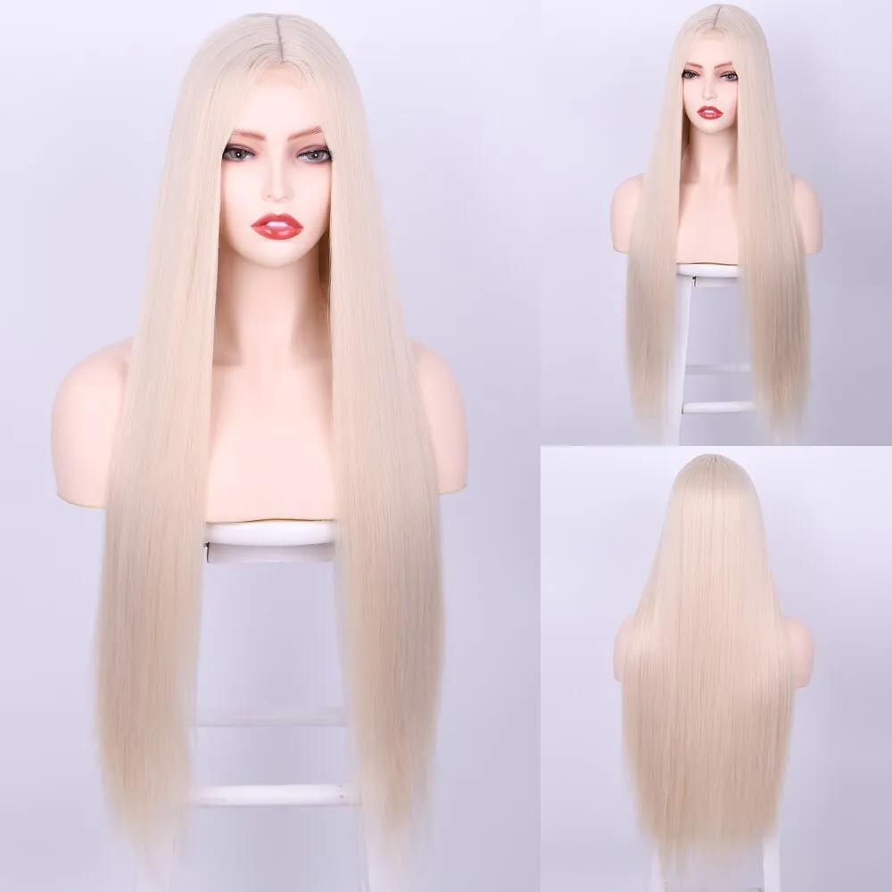 Synthetic Wig Long Straight Wig  Cosplay Wig Orange Ginger Color Heat Resistant Wigs For Women