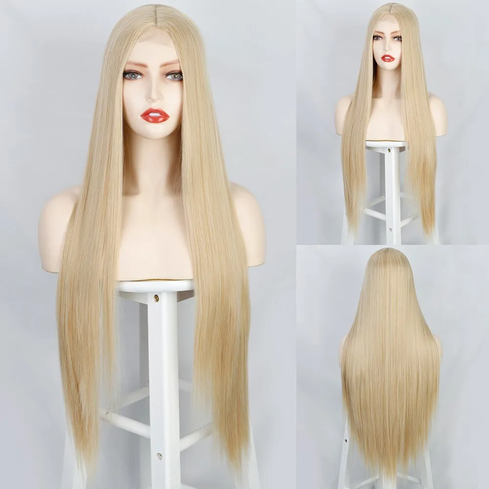 Synthetic Wig Long Straight Wig  Cosplay Wig Orange Ginger Color Heat Resistant Wigs For Women