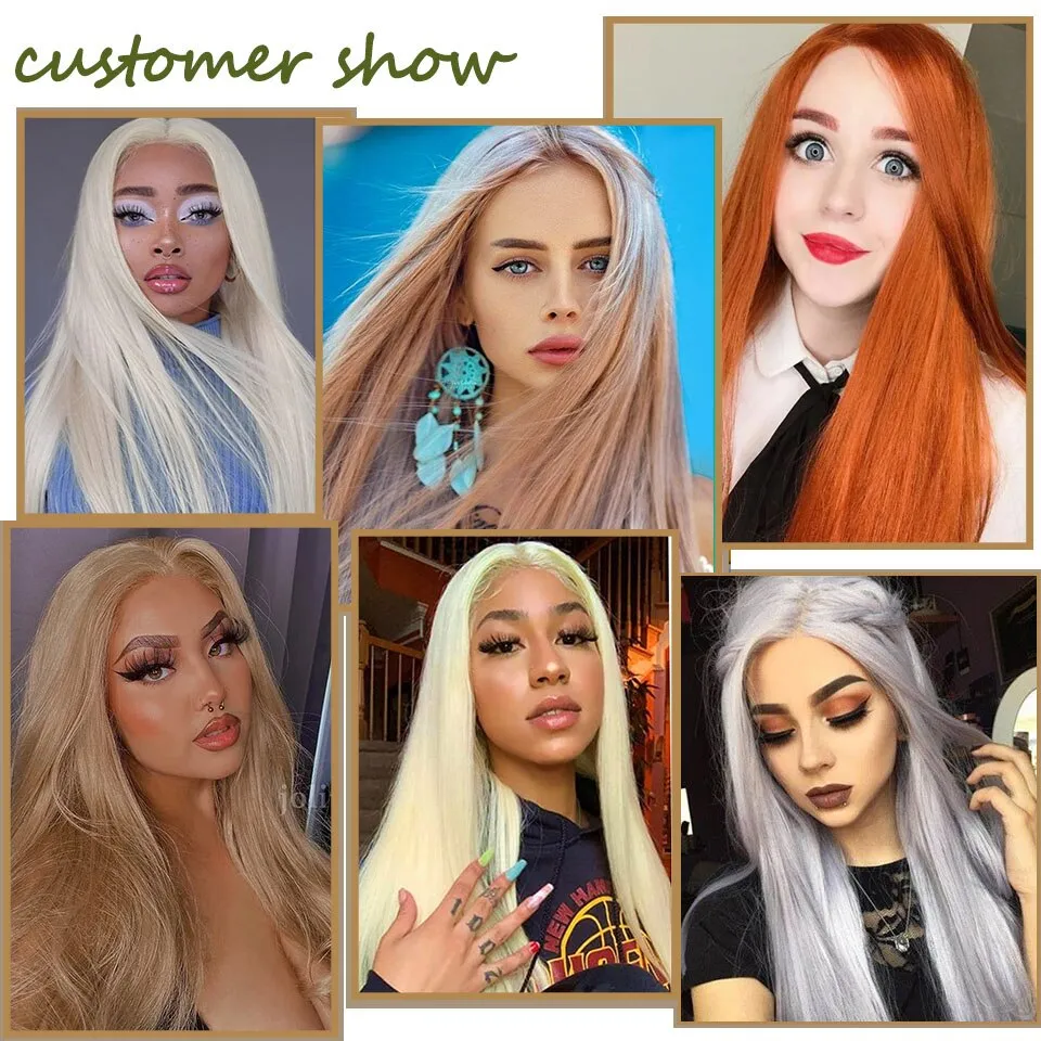 Synthetic Wig Long Straight Wig  Cosplay Wig Orange Ginger Color Heat Resistant Wigs For Women