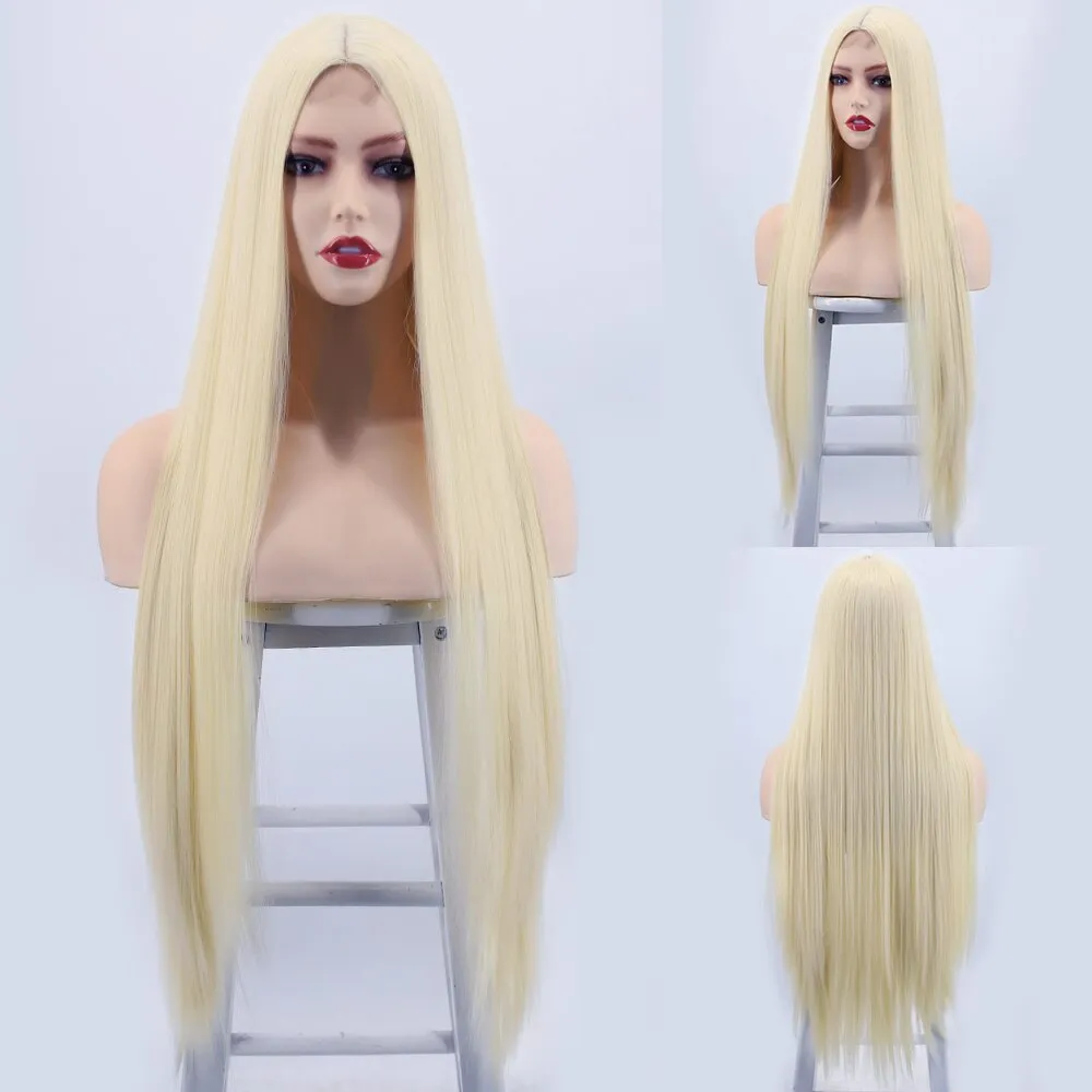 Synthetic Wig Long Straight Wig  Cosplay Wig Orange Ginger Color Heat Resistant Wigs For Women