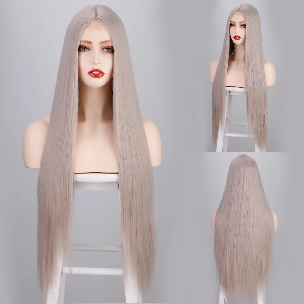 Synthetic Wig Long Straight Wig  Cosplay Wig Orange Ginger Color Heat Resistant Wigs For Women