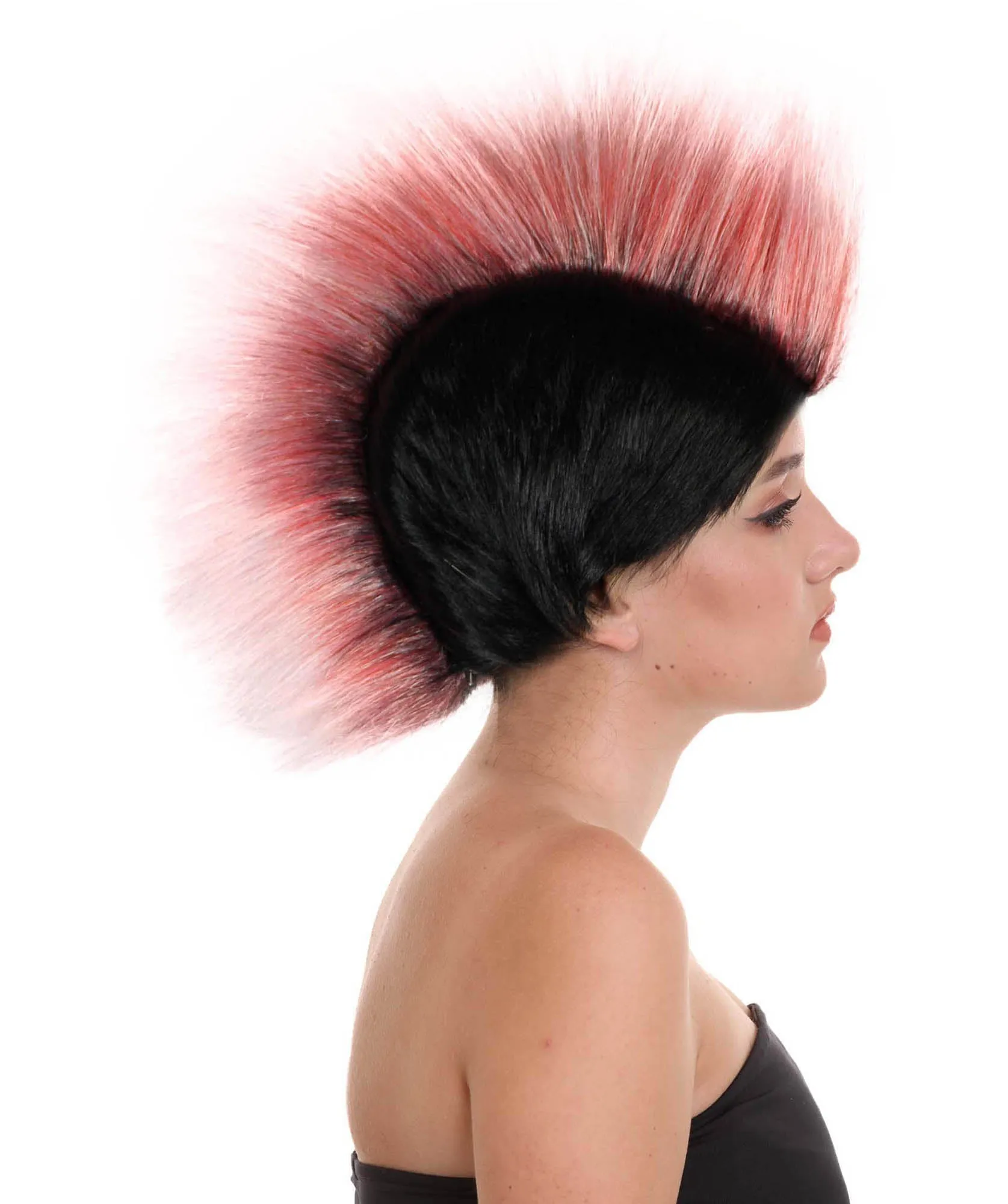 Troll Mohawk | Rock Star Full Pink Mohawk Wig | Premium Halloween Wig