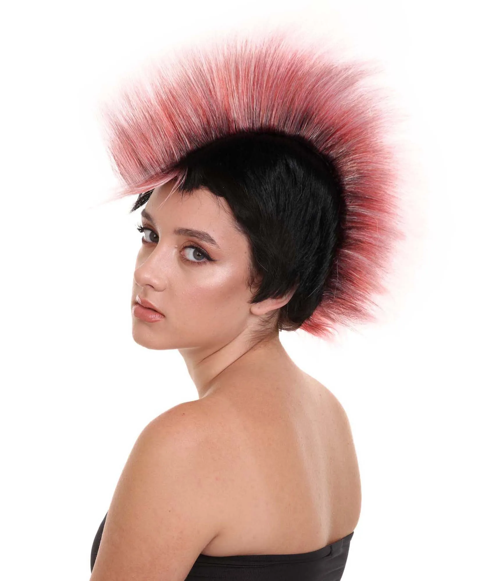 Troll Mohawk | Rock Star Full Pink Mohawk Wig | Premium Halloween Wig