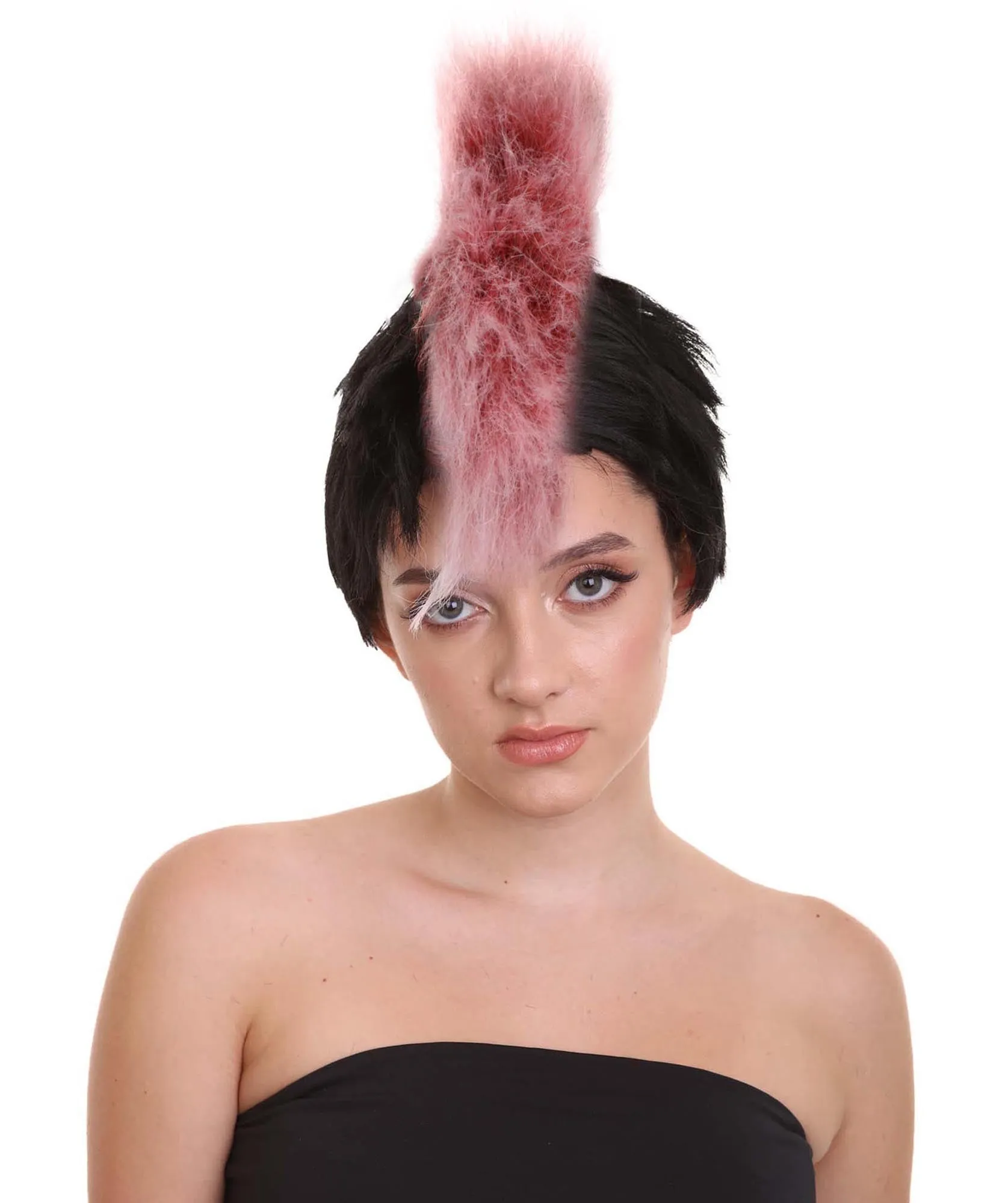 Troll Mohawk | Rock Star Full Pink Mohawk Wig | Premium Halloween Wig