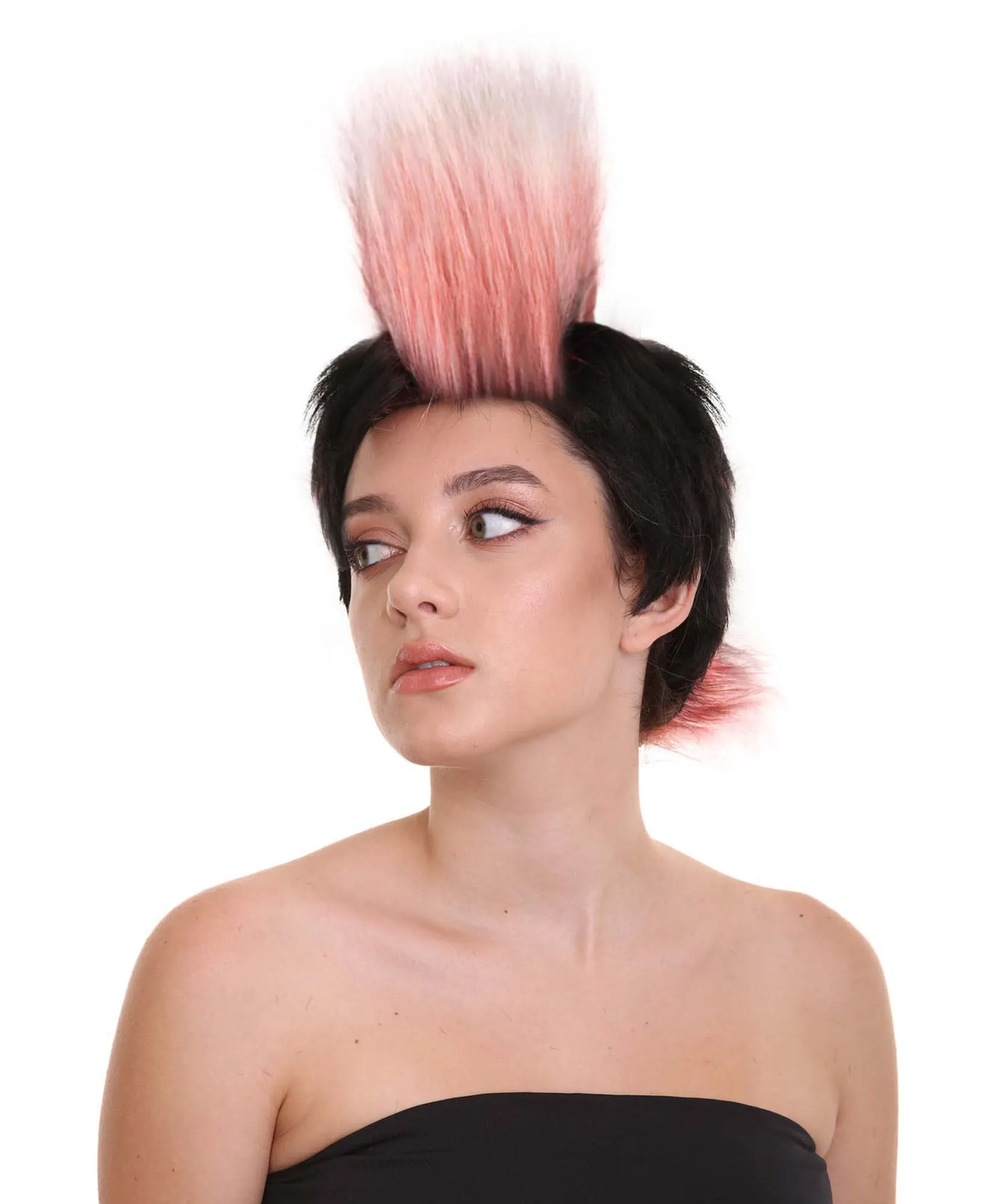 Troll Mohawk | Rock Star Full Pink Mohawk Wig | Premium Halloween Wig
