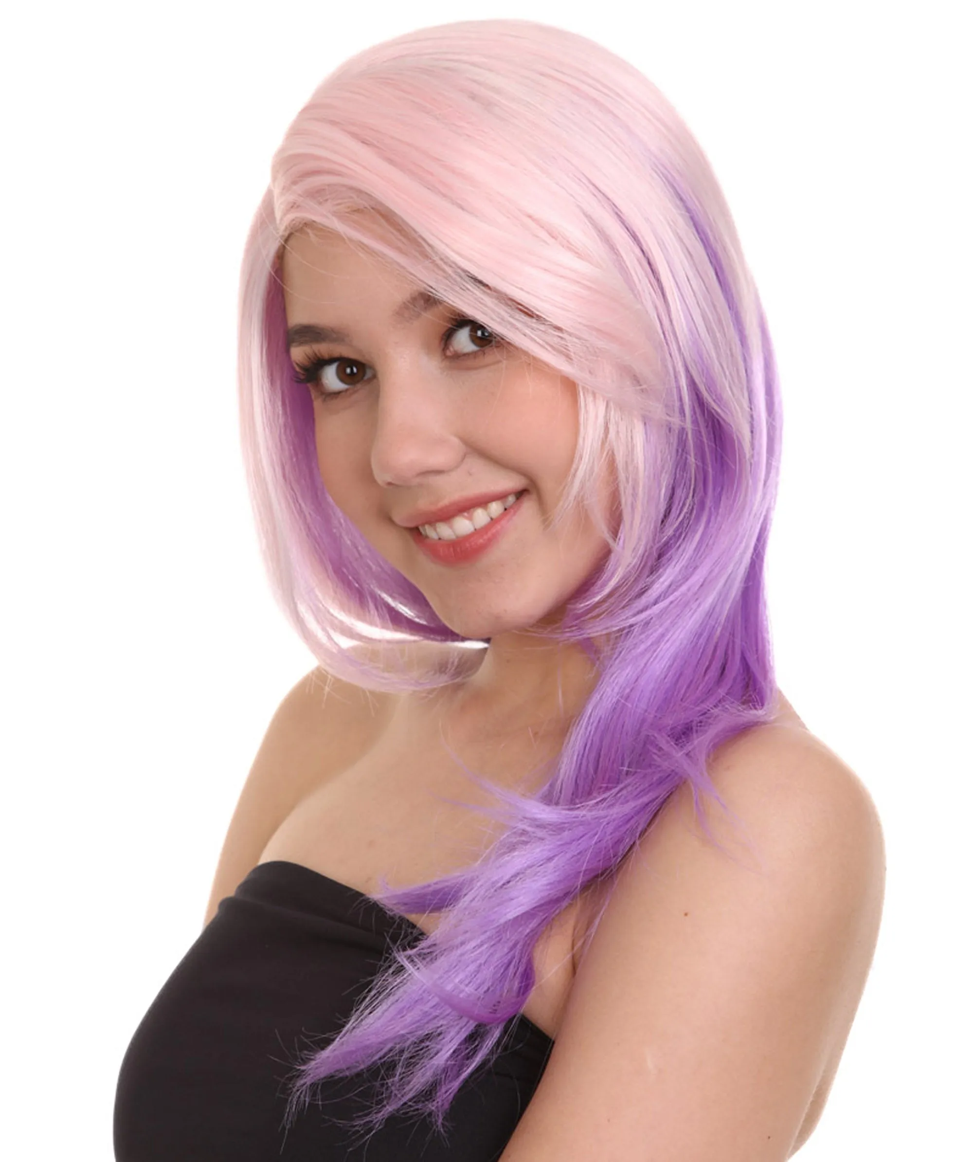 Two Tone Color Womens Wig | Little Pony Halloween Wig | Premium Breathable Capless Cap