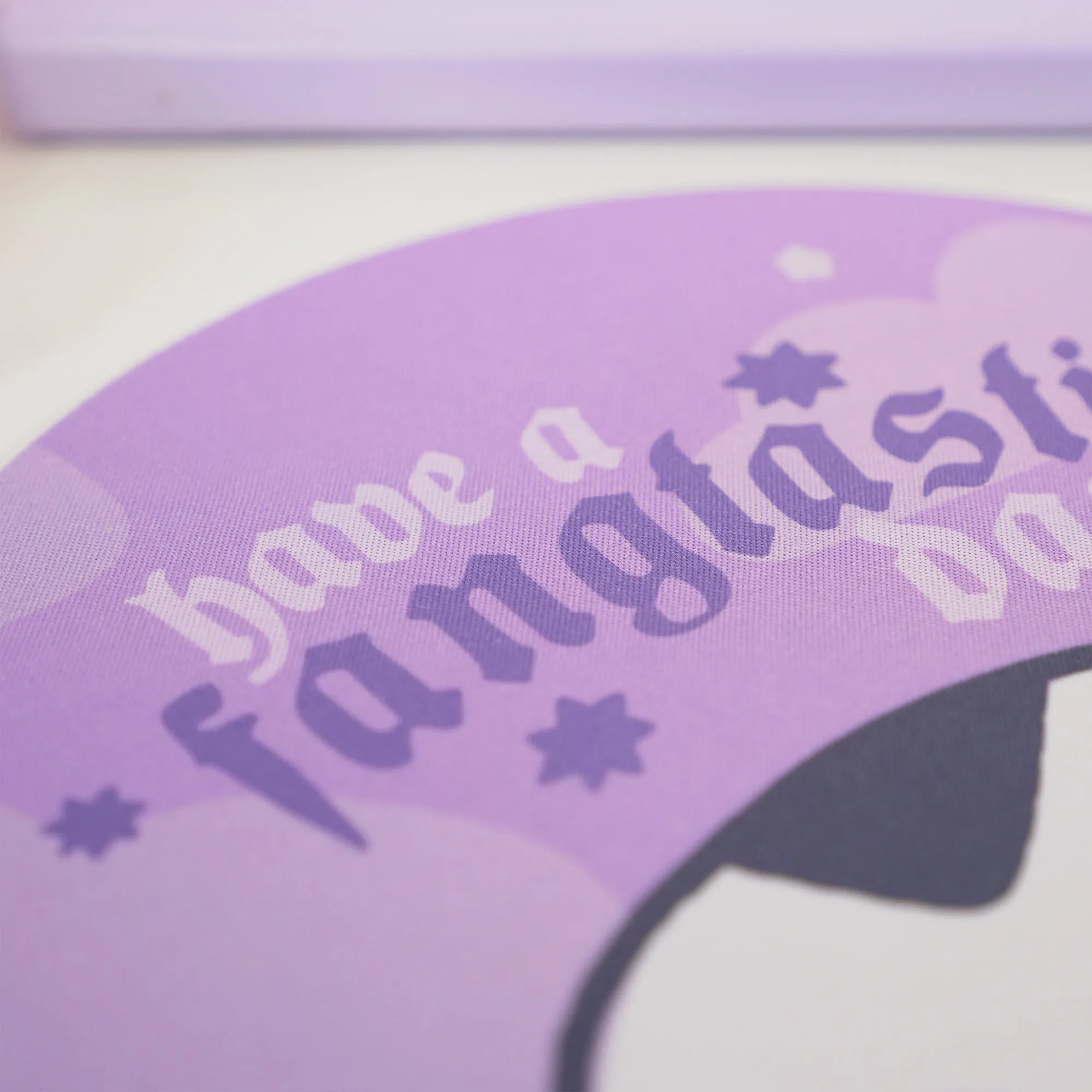 Vampire Marshie Kawaii Halloween Mouse Pad | Gothic Purple Desk Decor | “Have a Fangtastic Day” Spooky Cute Mat