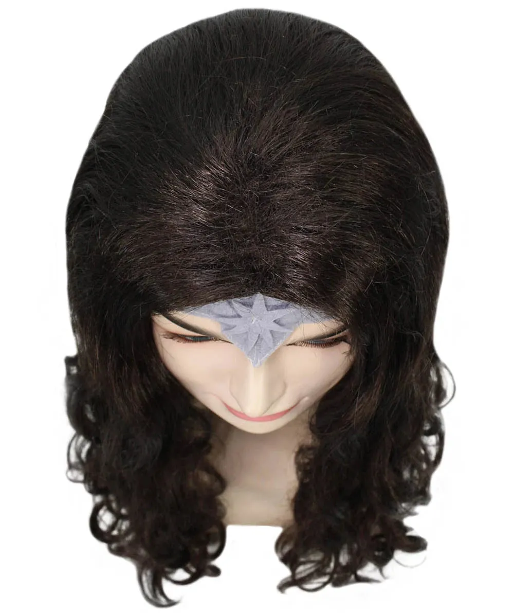 Women Curly Long Wig with Brown | Multiple Colors TV/Movie Wigs | Premium Breathable Capless Cap