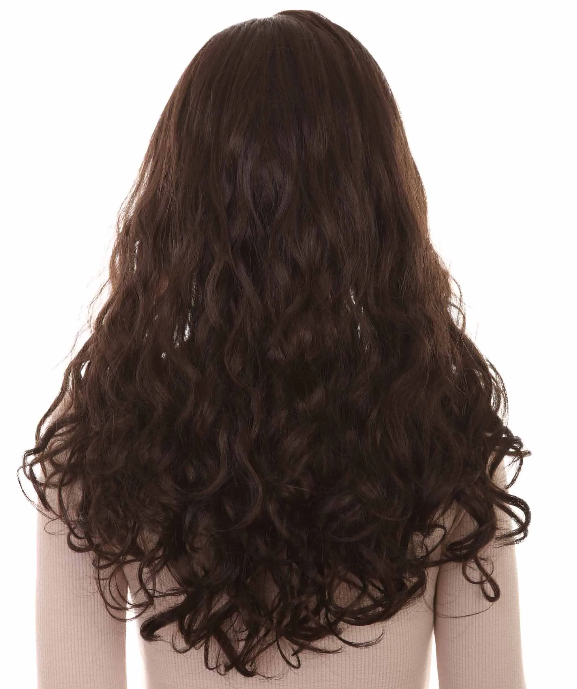 Women Curly Long Wig with Brown | Multiple Colors TV/Movie Wigs | Premium Breathable Capless Cap