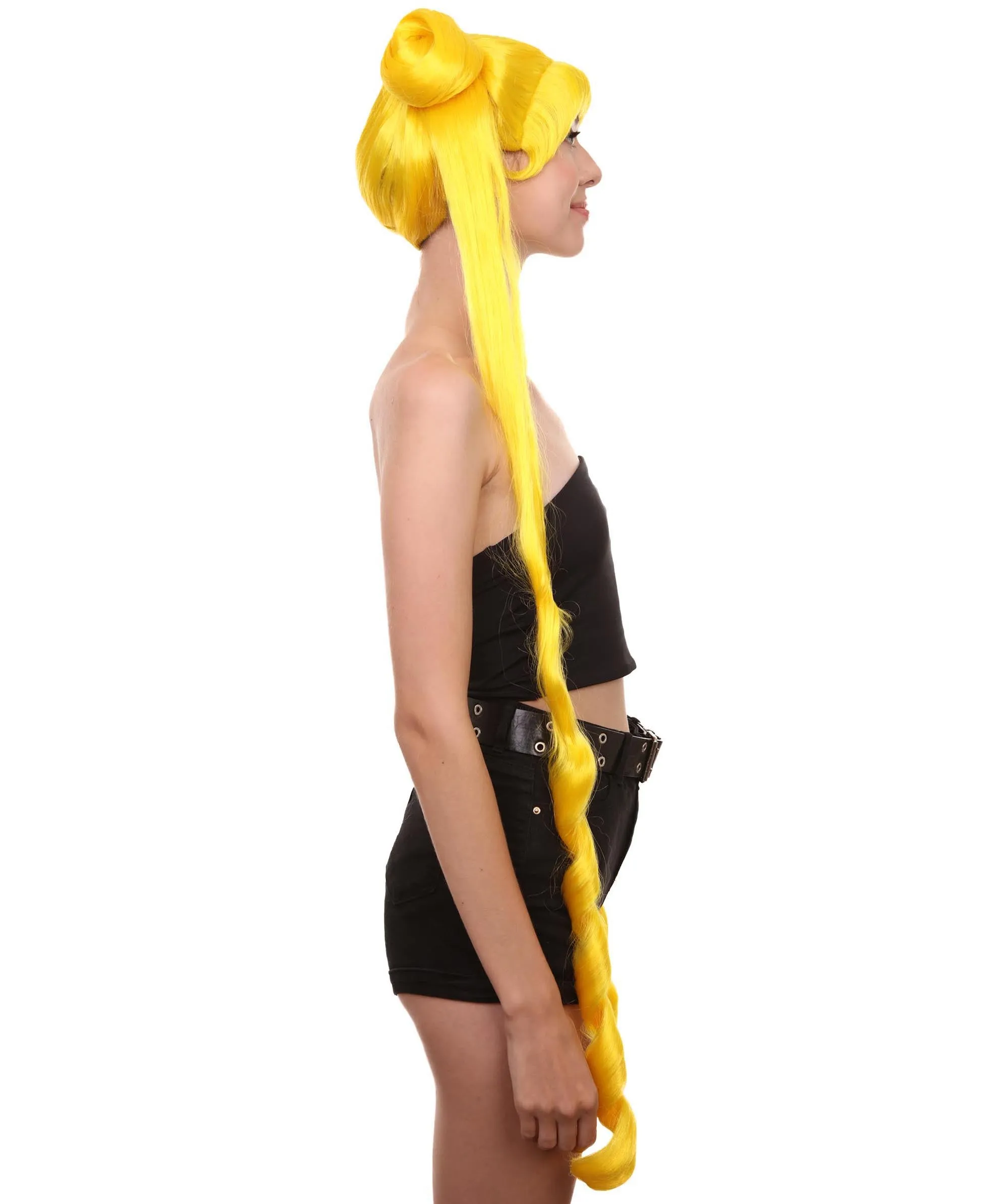 Womens Anime Ponytail Bun | Braided Sexy Cosplay Party Halloween Wig | Premium Breathable Capless Cap