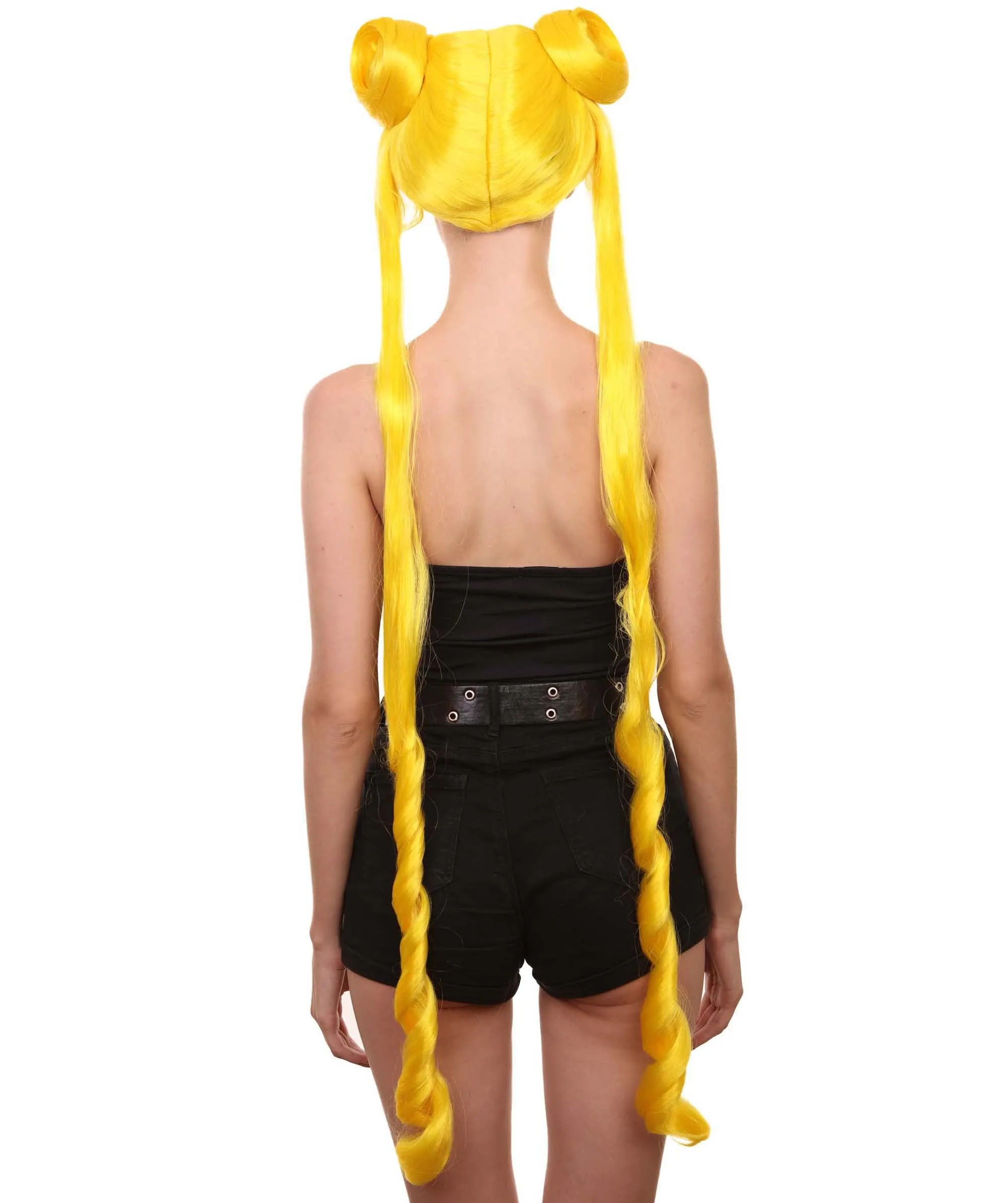 Womens Anime Ponytail Bun | Braided Sexy Cosplay Party Halloween Wig | Premium Breathable Capless Cap