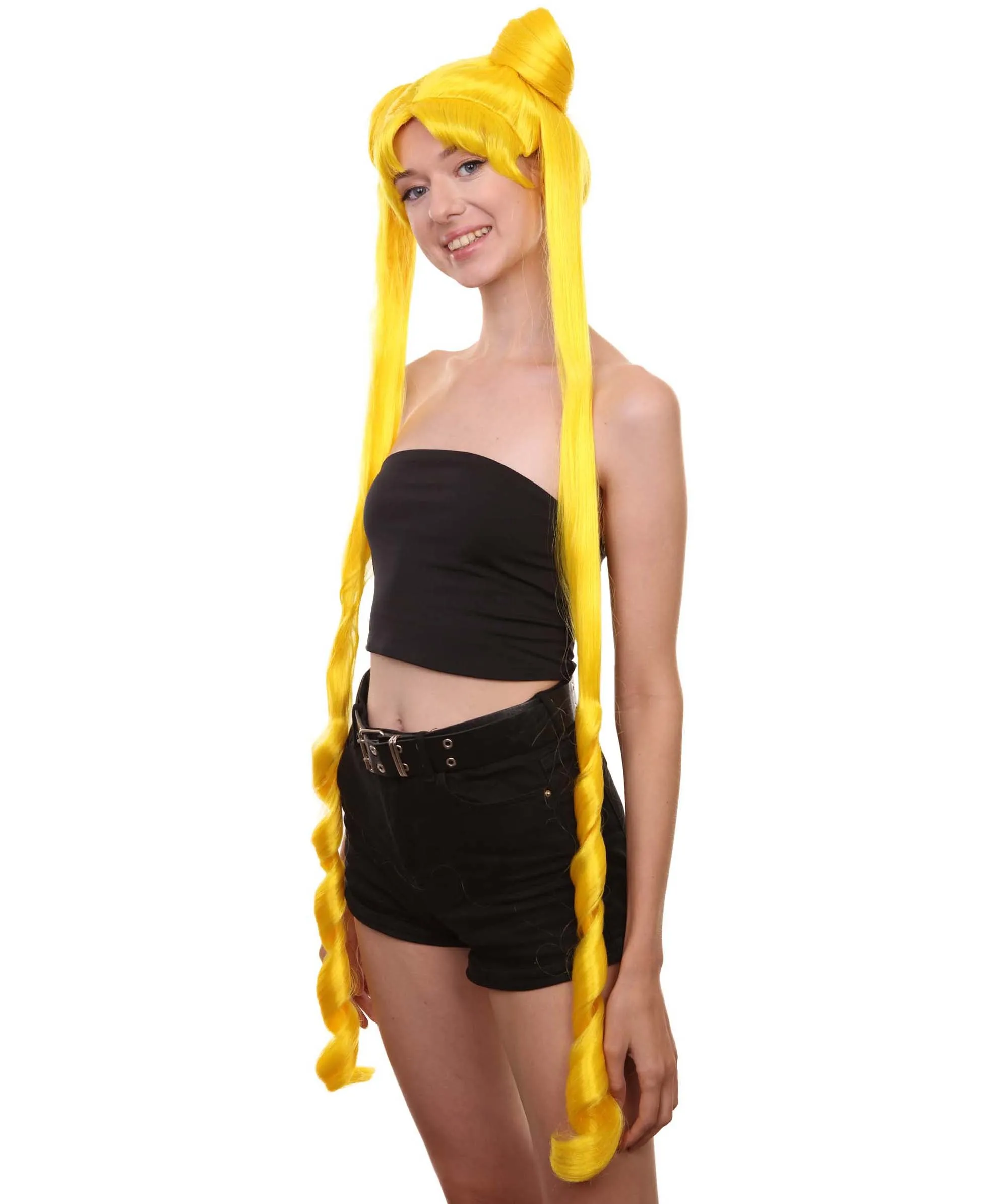 Womens Anime Ponytail Bun | Braided Sexy Cosplay Party Halloween Wig | Premium Breathable Capless Cap