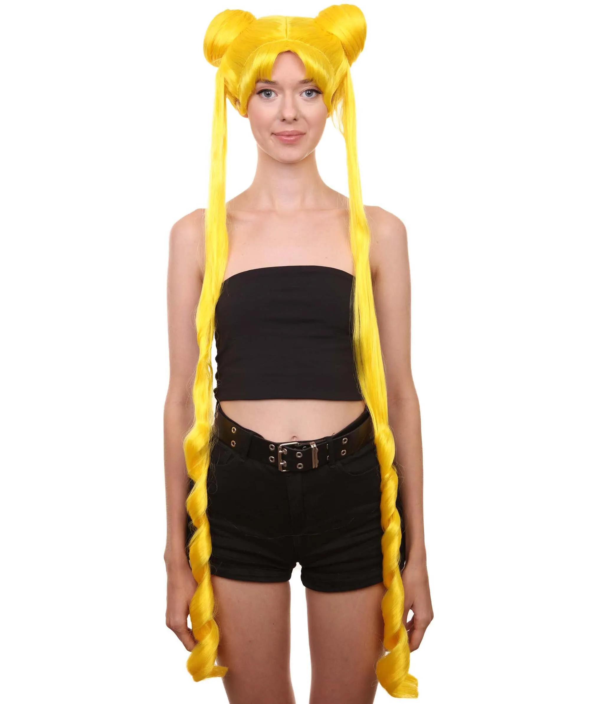 Womens Anime Ponytail Bun | Braided Sexy Cosplay Party Halloween Wig | Premium Breathable Capless Cap