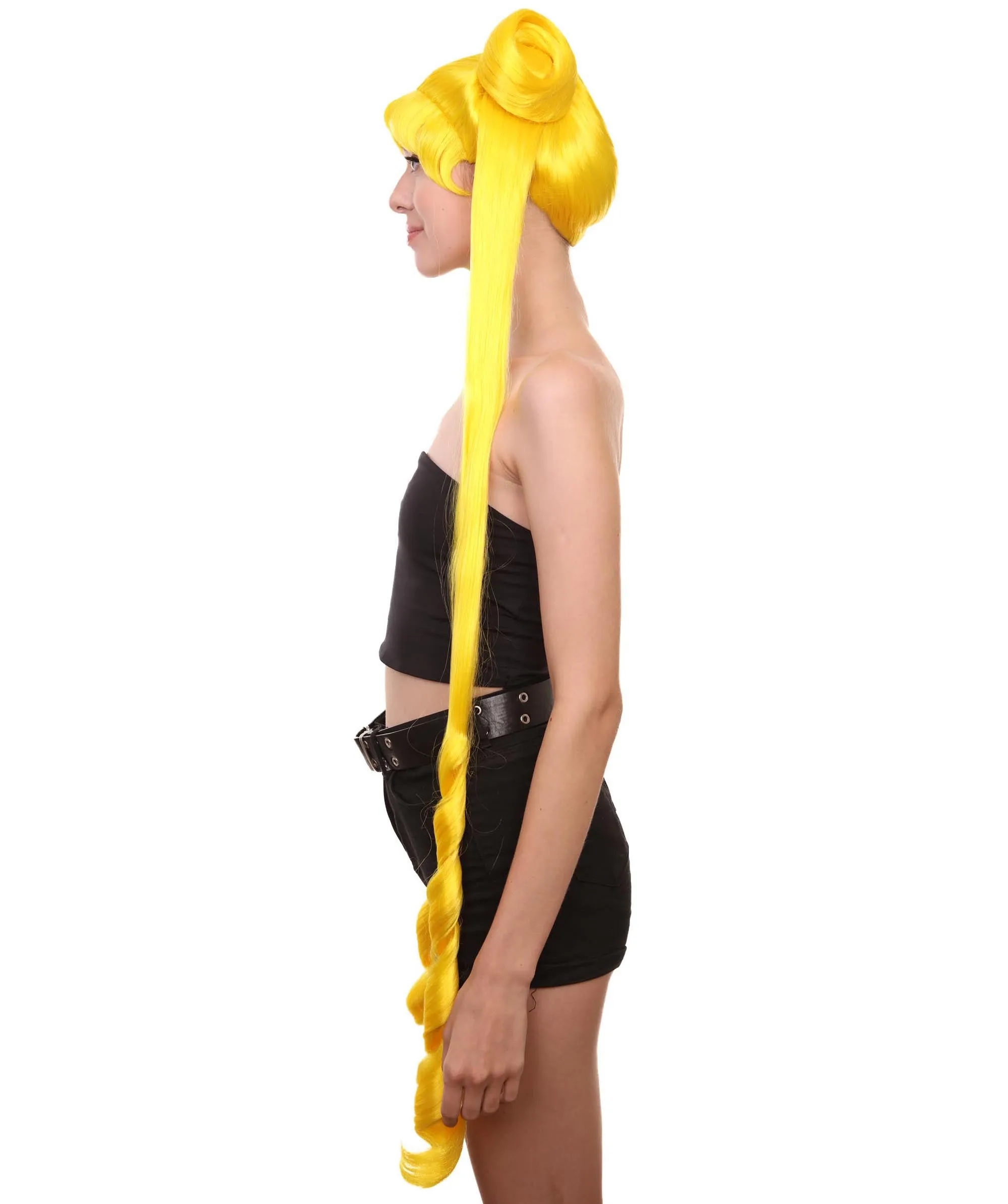 Womens Anime Ponytail Bun | Braided Sexy Cosplay Party Halloween Wig | Premium Breathable Capless Cap