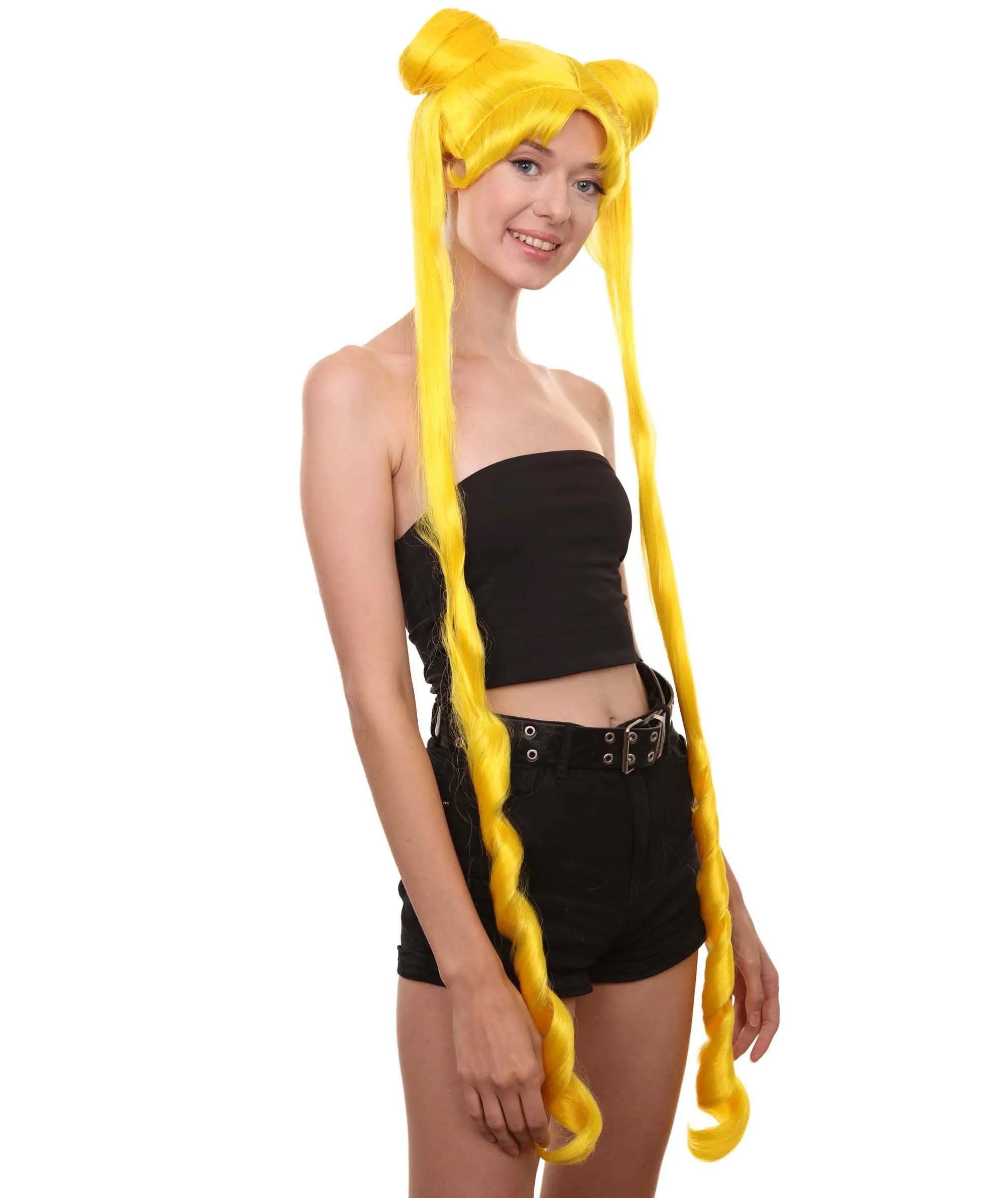 Womens Anime Ponytail Bun | Braided Sexy Cosplay Party Halloween Wig | Premium Breathable Capless Cap