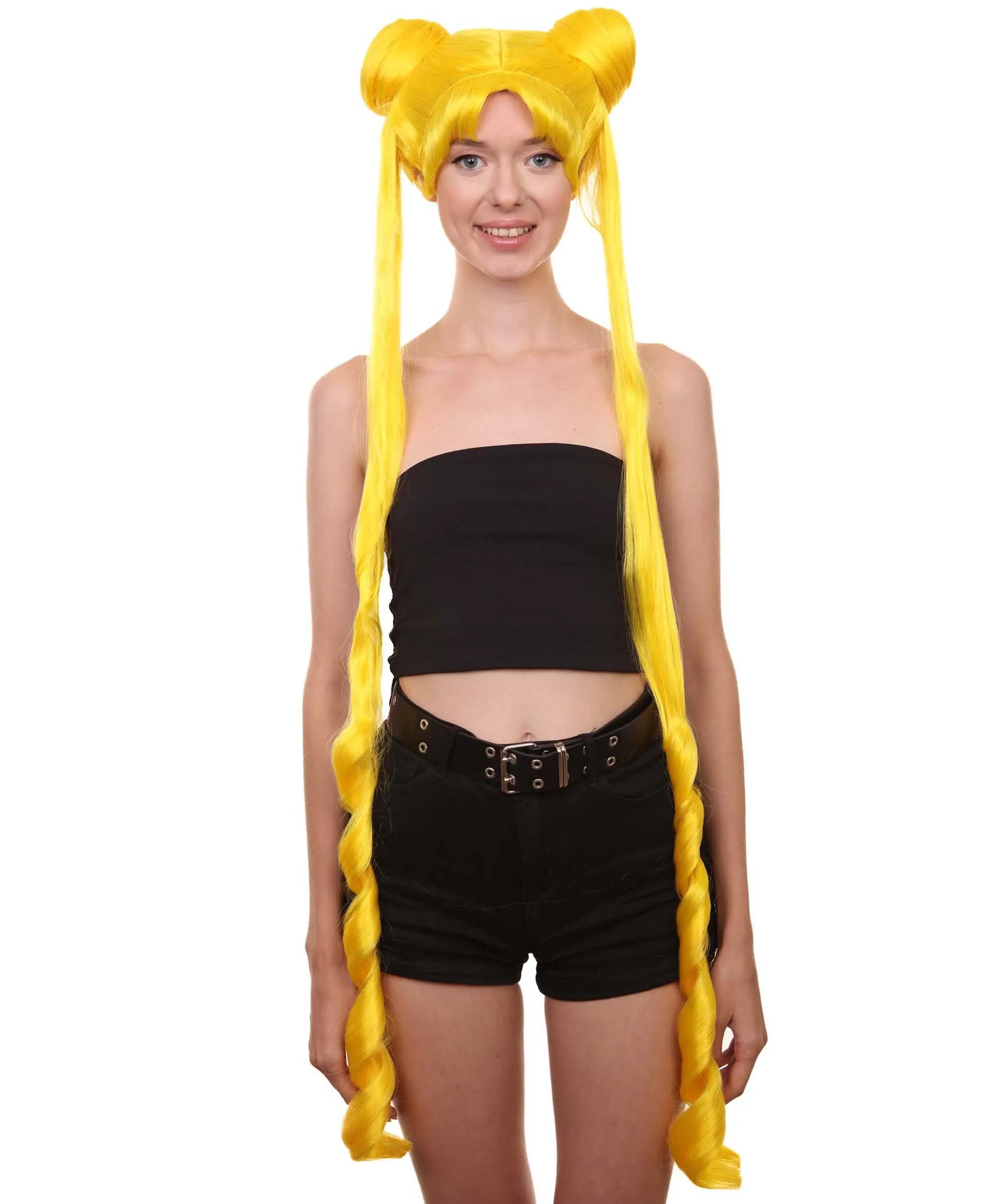 Womens Anime Ponytail Bun | Braided Sexy Cosplay Party Halloween Wig | Premium Breathable Capless Cap