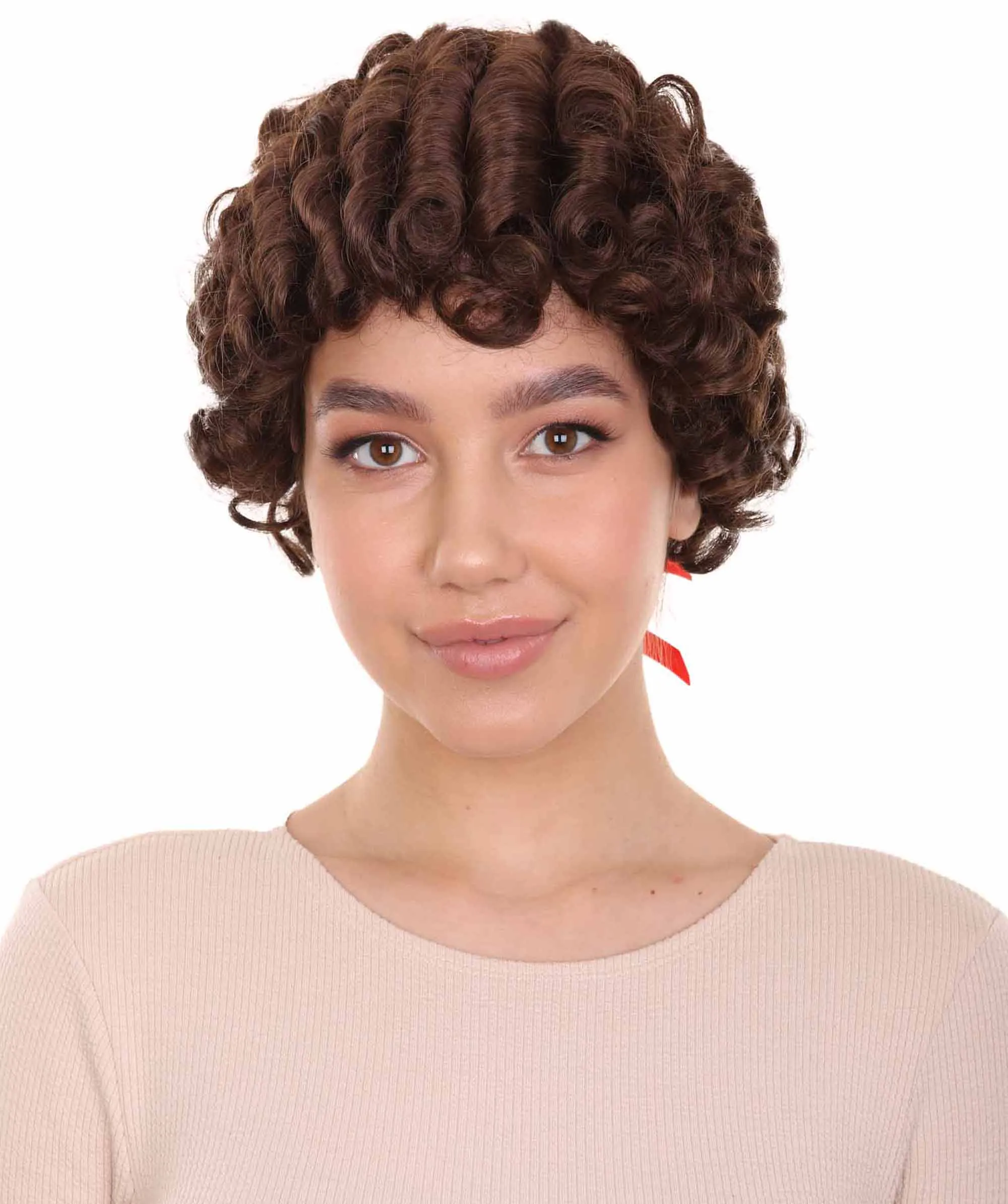 Women's Colonial Lady Curly Black Historical Wig | Premium Breathable Capless Cap