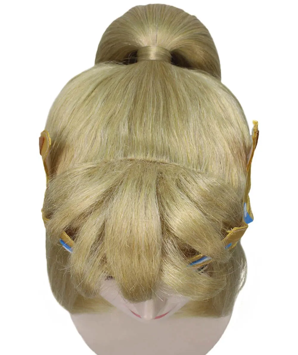 Womens Fantasy Comic Cosplay Ponytail Wig , Gold TV/Movie Wigs , Premium Breathable Capless Cap